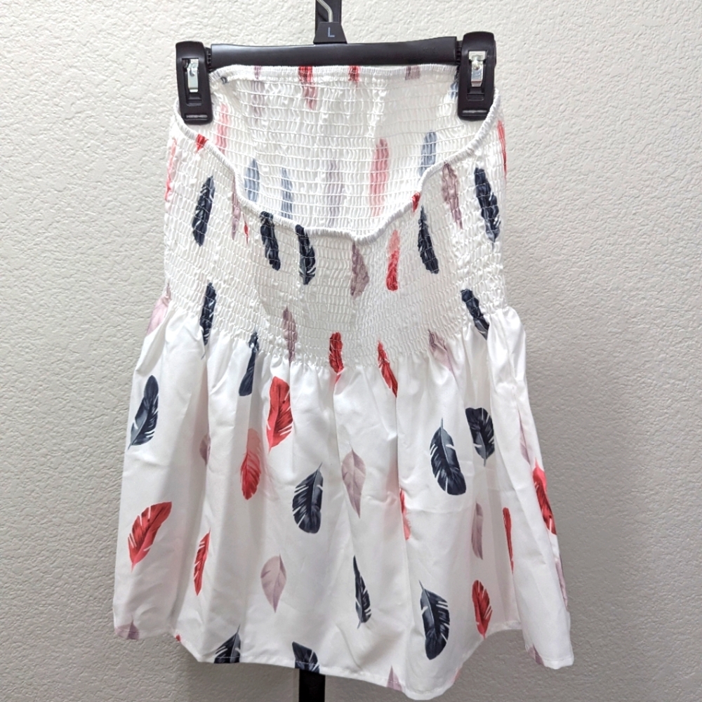 3/$14 Strapless Feather Print Shirt - Picture 2 of 3